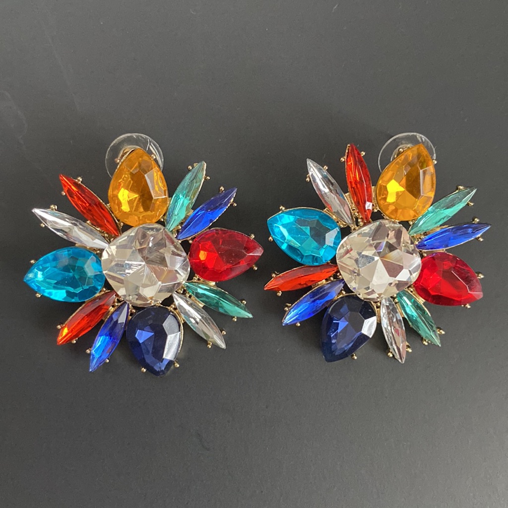Fun Colorful Flower Shape Post Earrings